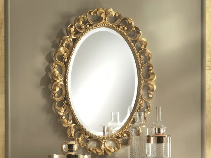 ROSSINI - Oval framed wall-mounted mirror _ CASA +39